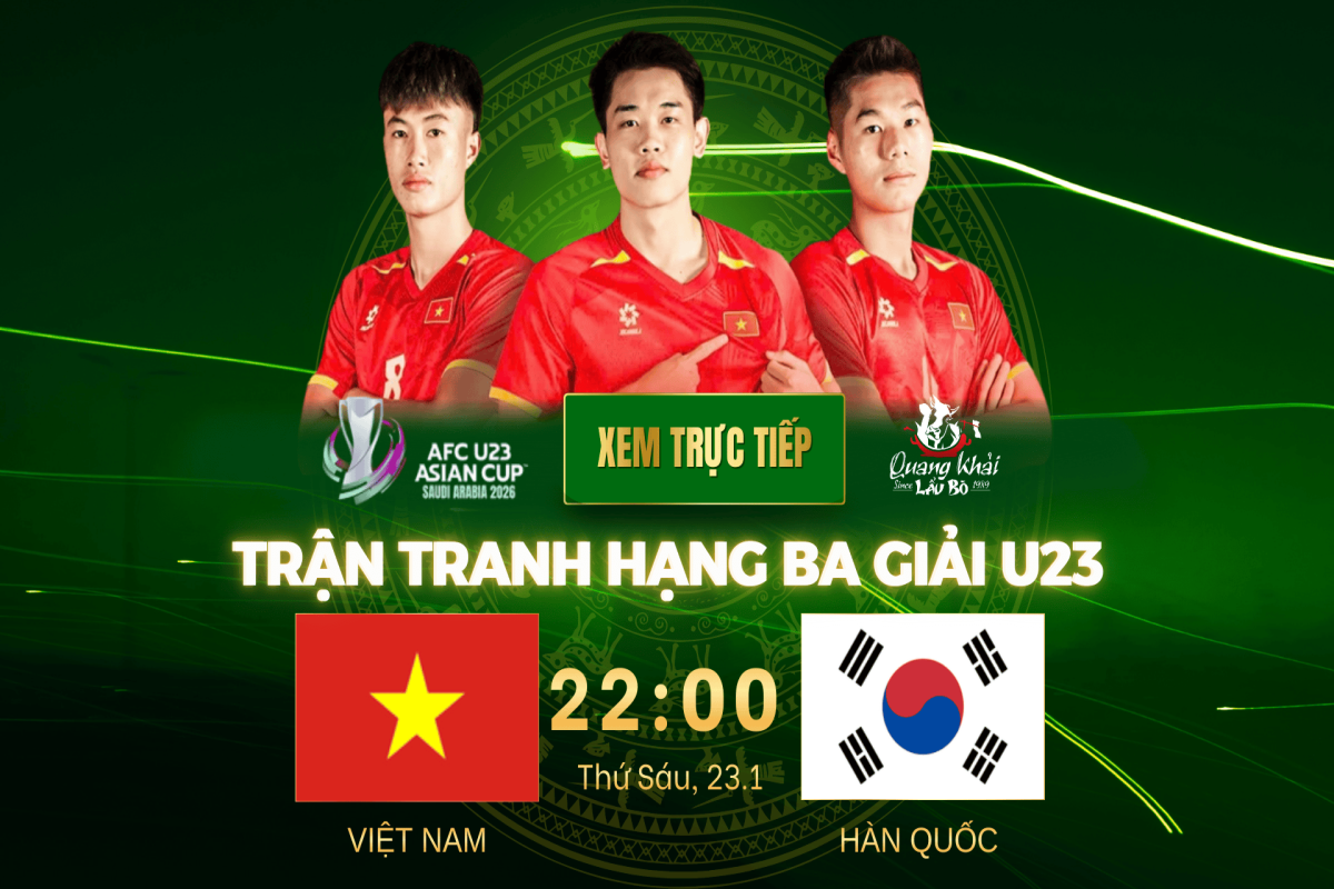 TRỰC TIẾP TRẬN TRANH HẠNG BA GIỮA U23 VIỆT NAM vs U23 HÀN QUỐC