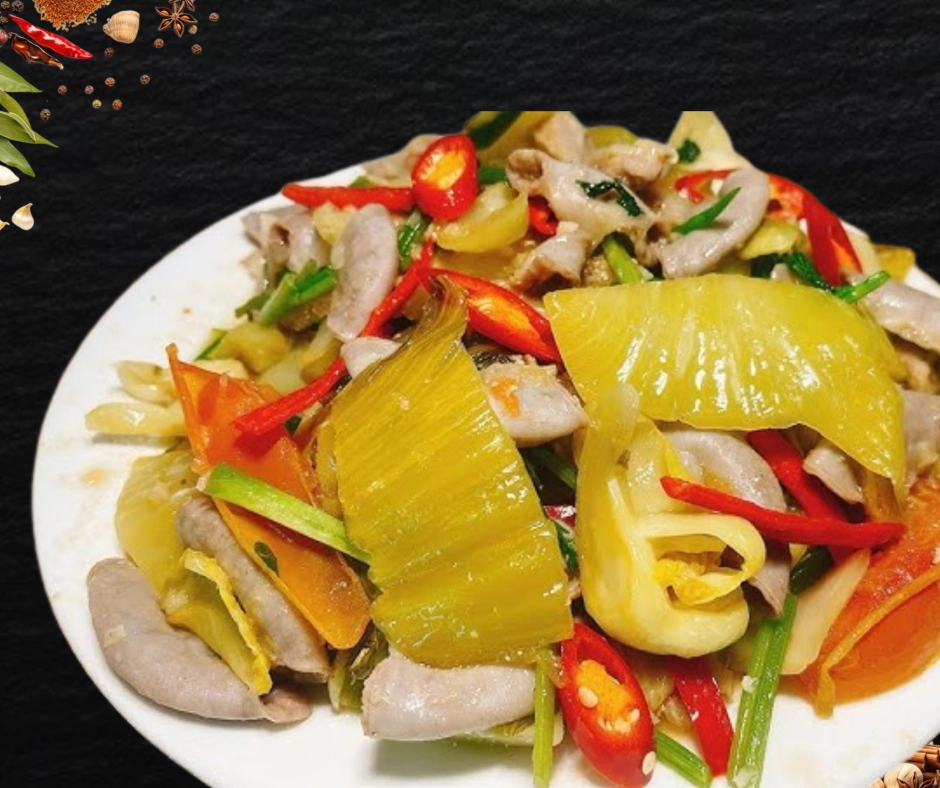 LÒNG BÒ XÀO CẢI CHUA