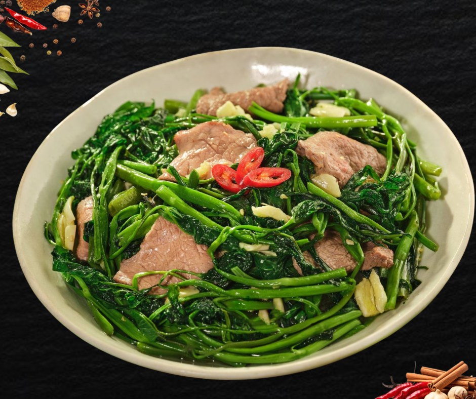 RAU MUỐNG XÀO BÒ 