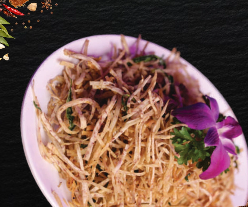 GỎI KHOAI MÔN KHÔ MỰC