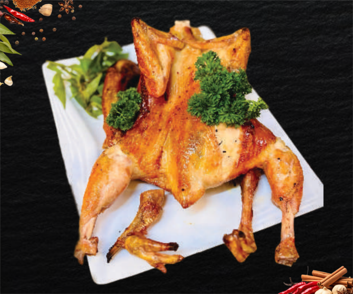 GÀ QUAY LU MẬT ONG DA GIÒN 